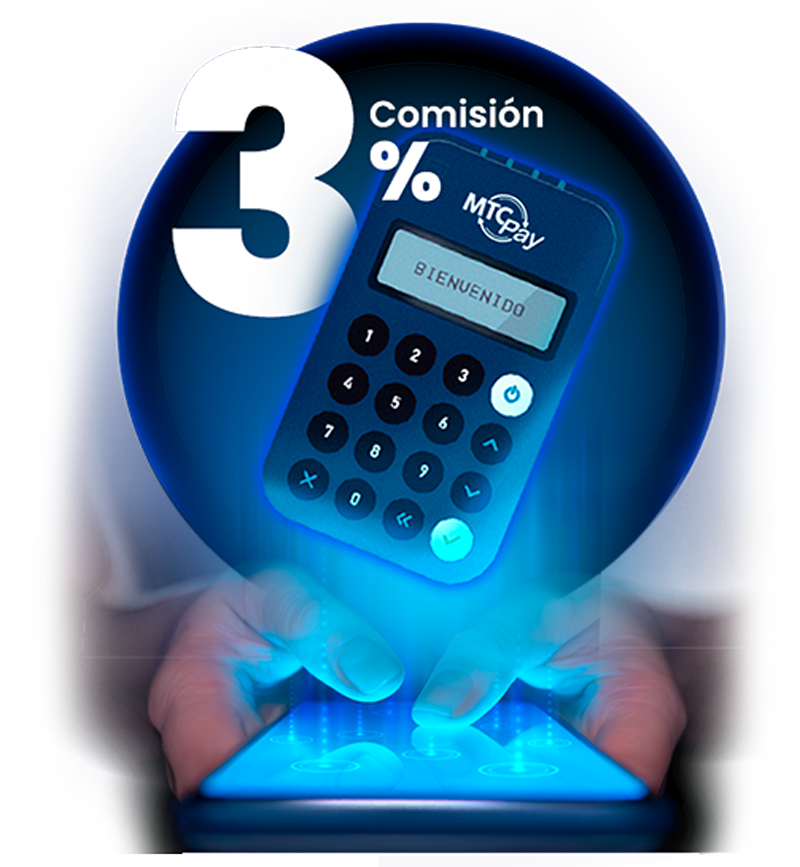 Dispositivo MTCPay con manos